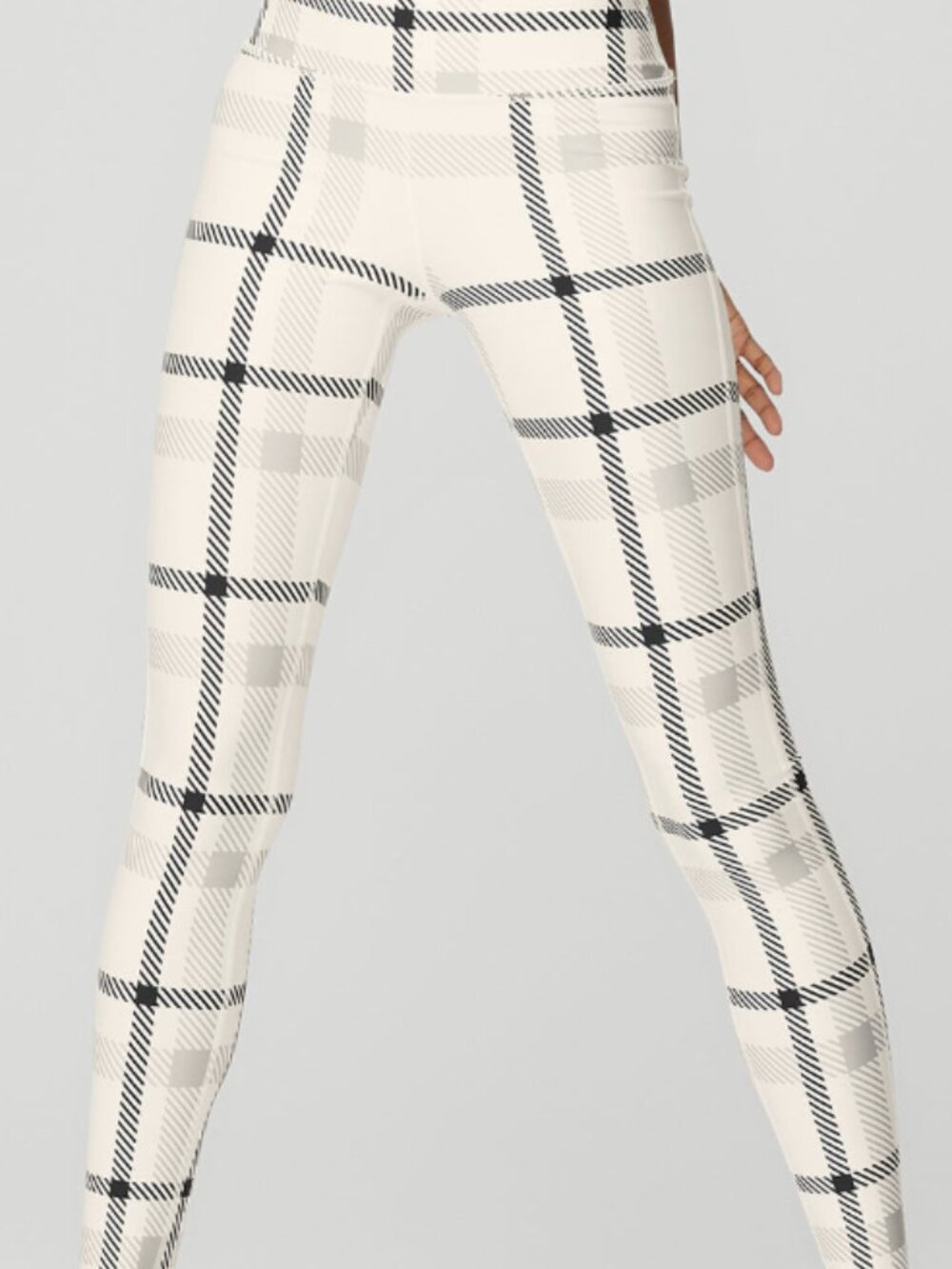 Cream and Black Plaid ALO Leggings